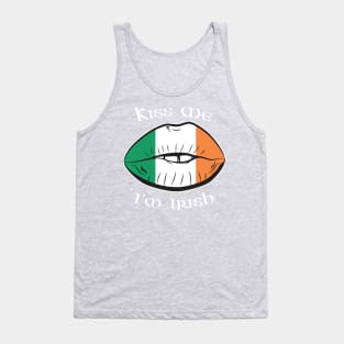 Kiss Me I'm Irish Lips St Patricks Day Tank Top